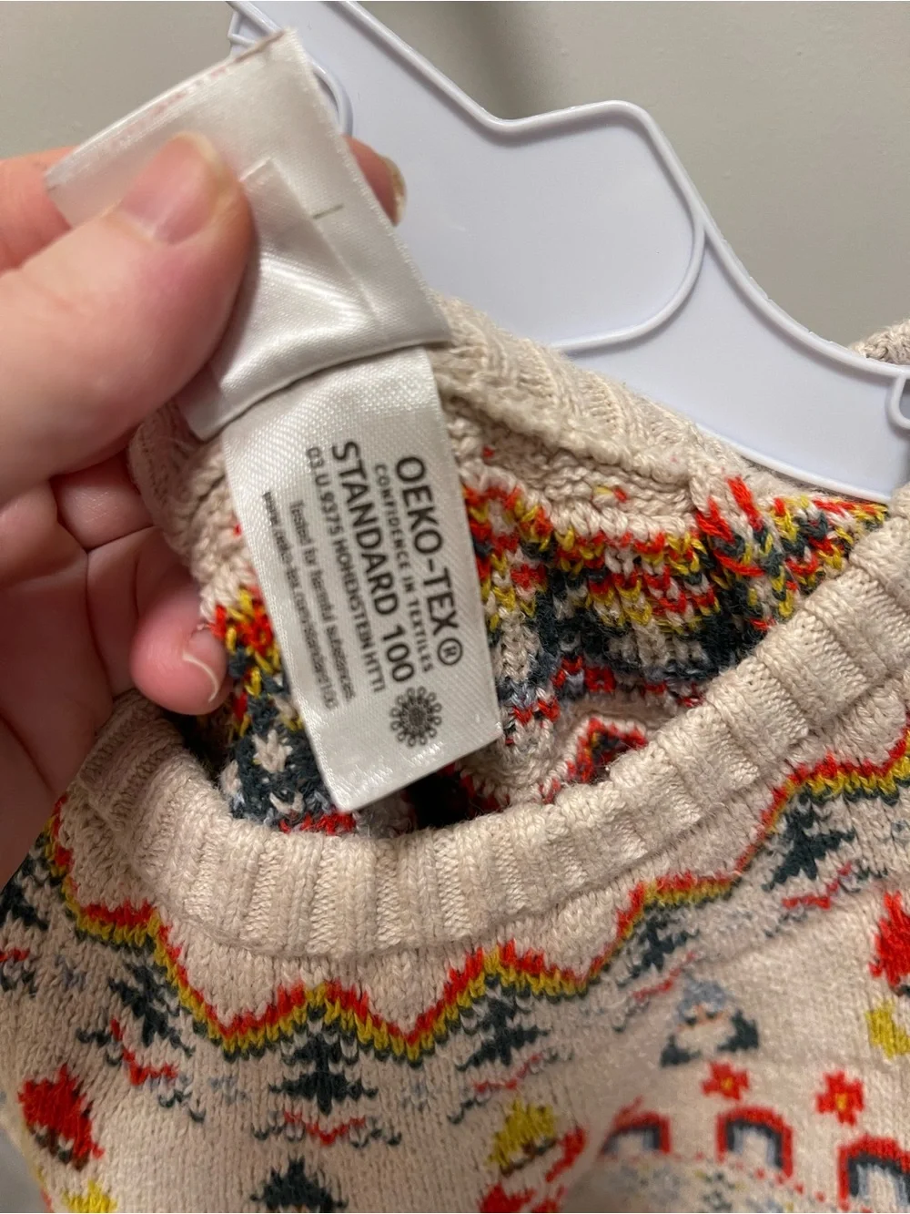 Hanna Andersson Girls US 5 Nordic Fair Isle Gnome Sweater Dress